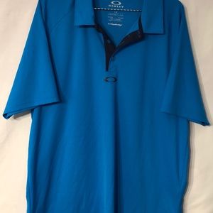 OAKLEY Men Performance Golf Polo Shirt Large Blue